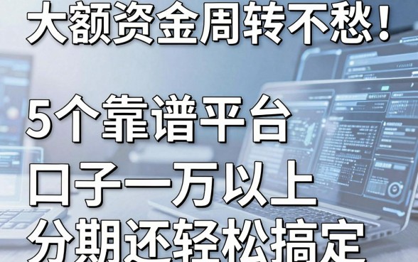 大额资金周转不愁!5个靠谱平台,口子一万以上分期还轻松搞定