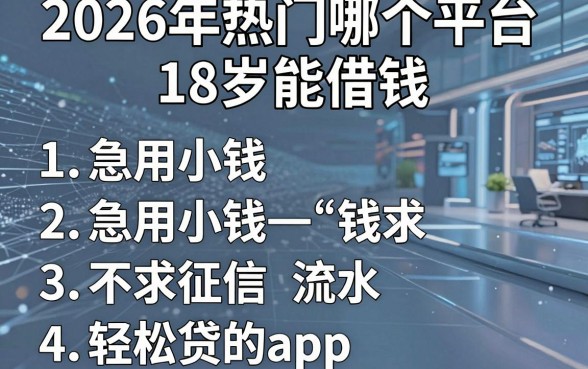 2026年热门哪个平台18岁能借钱，整理五个急用小钱不求征信流水轻松贷的app