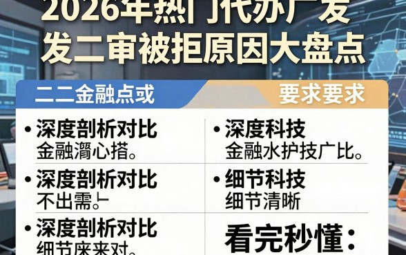 2026年热门代办广发二审被拒原因大盘点，深度剖析对比，看完秒懂！