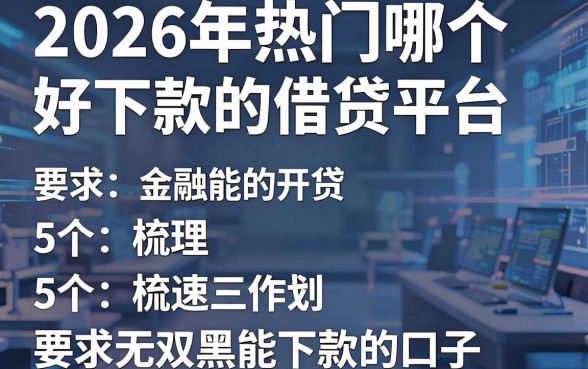 2026年热门哪个好下款的借贷平台,梳理5个无视双黑能下款的口子