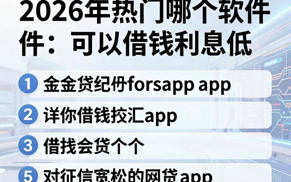2026年热门哪个软件可以借钱利息低,汇总5个对征信宽松的网贷app