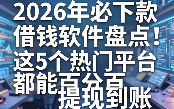 2026年必下款借钱软件盘点：这5个热门平台都能百分百提现到账