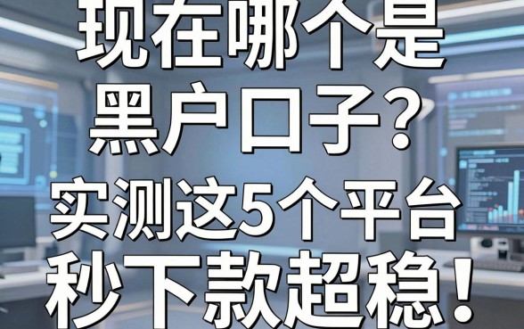 现在哪个是黑户口子?实测这5个平台秒下款超稳!