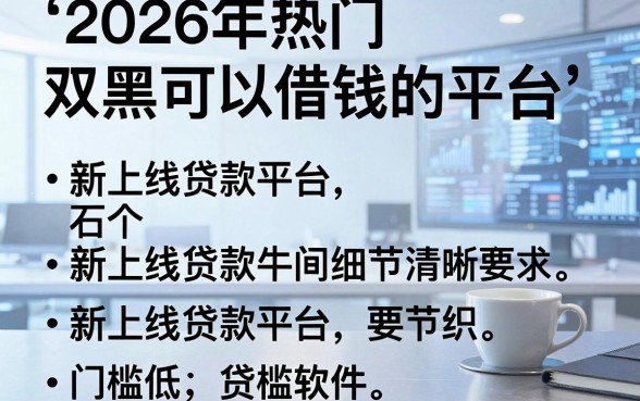2026年热门双黑可以借钱的平台，归纳五个新上线贷款平台门槛低软件