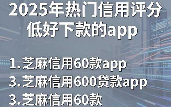 2025年热门信用评分低好下款的app，整合五个芝麻信用600贷款app