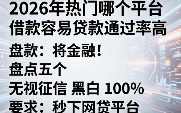 2026年热门哪个平台借款容易贷款通过率高，盘点五个无视征信黑白100%秒下网贷平台