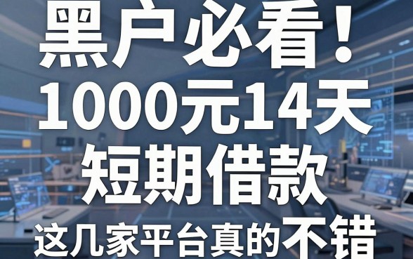 黑户必看！1000元14天短期借款，这几家平台真的不错！
