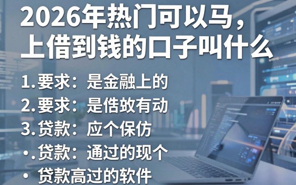 2026年热门可以马上借到钱的口子叫什么，概括五个贷款通过高的软件