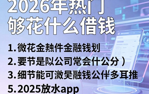 2026年热门够花什么借钱,归纳5个2025放水app