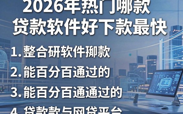 2026年热门哪款贷款软件好下款最快，整合五个能百分百通过的网贷平台