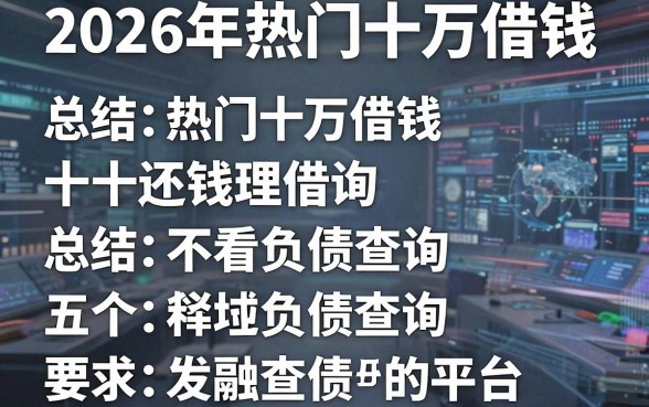 2026年热门十万借钱,总结五个不看负债查询的平台