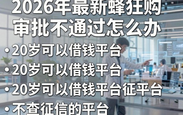 2026年最新蜂狂购审批不通过怎么办,整理五个20岁可以借钱平台不查征信的平台