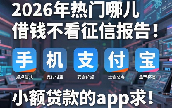 2026年热门哪儿借钱不看征信报告,盘点五个手机支付宝小额贷款的app