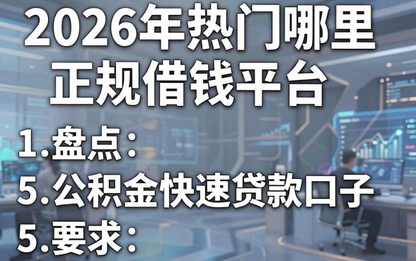2026年热门哪里正规借钱平台，盘点5个公积金快速贷款口子