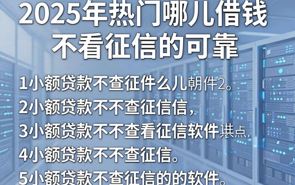 2025年热门哪儿借钱不看征信的可靠，概括五个小额贷款不查征信的软件