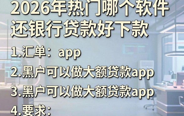 2026年热门哪个软件还银行贷款好下款，汇总五个黑户可以做大额贷款app