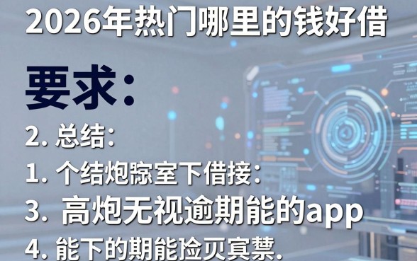 2026年热门哪里的钱好借,总结5个高炮无视逾期能下的app