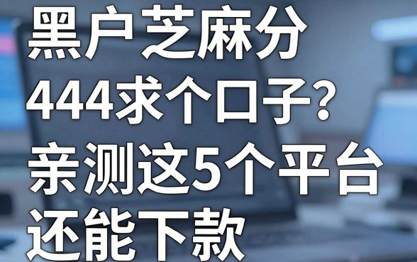 黑户芝麻分444求个口子?亲测这5个平台还能下款!