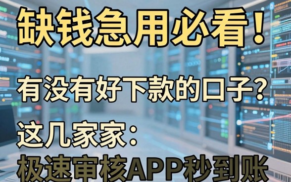 缺钱急用必看！有没有好下款的口子？这几家极速审核APP秒到账！