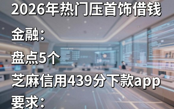 2026年热门压首饰借钱,盘点5个芝麻信用439分下款的app