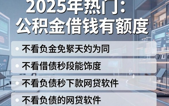 2025年热门公积金借钱有额度，整合五个不看负债秒下款的网贷软件