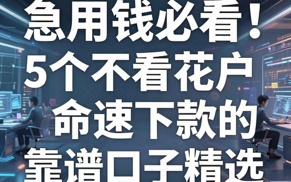 急用钱必看!5个不看花户、命速下款的靠谱口子精选
