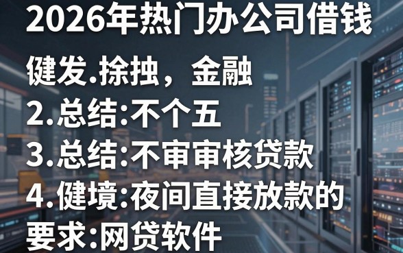 2026年热门办公司借钱,总结五个不审核夜间直接放款的网贷软件