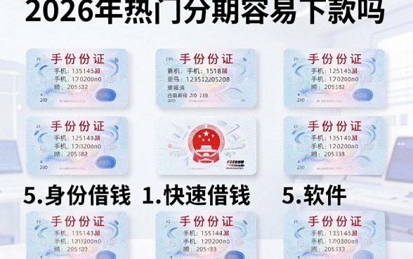 2026年热门分期容易下款吗,梳理5个手机和身份证快速借钱软件