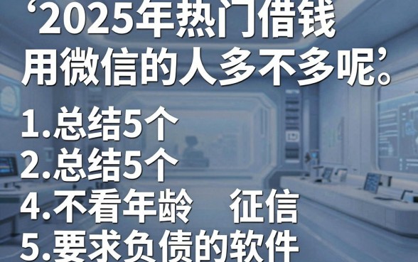 2025年热门借钱用微信的人多不多呢,总结5个不看年龄征信负债的软件