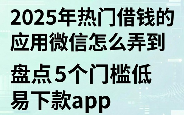 2025年热门借钱的应用微信怎么弄到,盘点5个门槛低易下款app