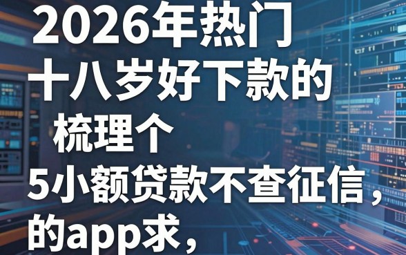 2026年热门十八岁好下款的，梳理5个小额贷款不查征信的app