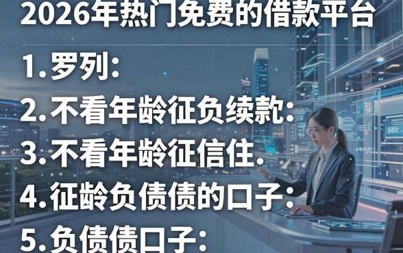 2026年热门免费的借款平台,罗列5个不看年龄征信负债的口子