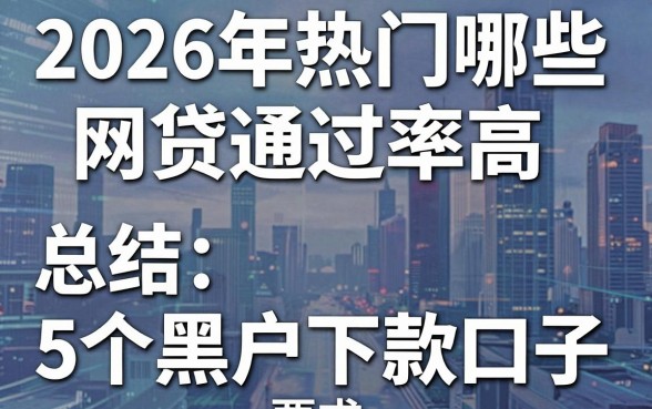 2026年热门哪些网贷通过率高,总结5个黑户下款口子
