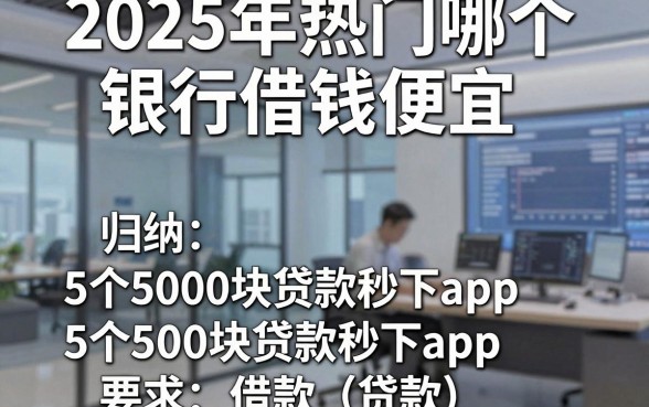 2025年热门哪个银行借钱便宜，归纳5个5000块贷款秒下app