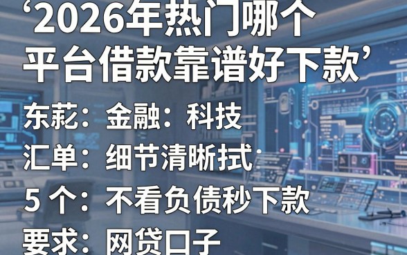 2026年热门哪个平台借款靠谱好下款,汇总5个不看负债秒下款的网贷口子
