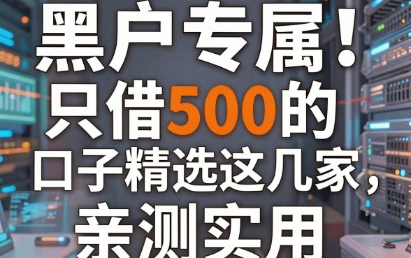 黑户专属!只借500的口子精选这几家,亲测实用