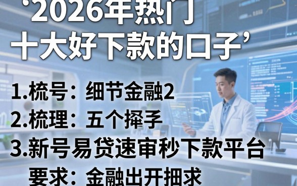2026年热门十大好下款的口子，梳理五个新号易贷速审秒下款平台