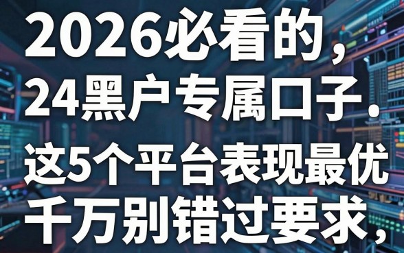 2026必看的24个黑户专属口子，这5个平台表现最优千万别错过！