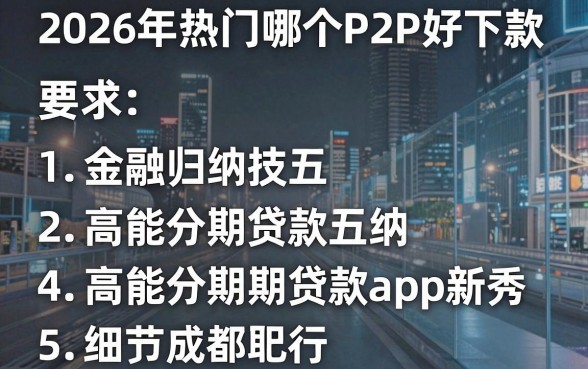 2026年热门哪个P2P好下款,归纳五个高能分期贷款app新秀