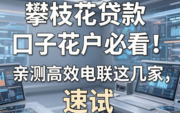 攀枝花贷款口子花户必看！亲测高效电联这几家，速试