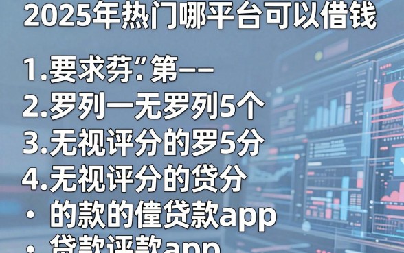 2025年热门哪平台可以借钱，罗列5个无视评分的贷款app