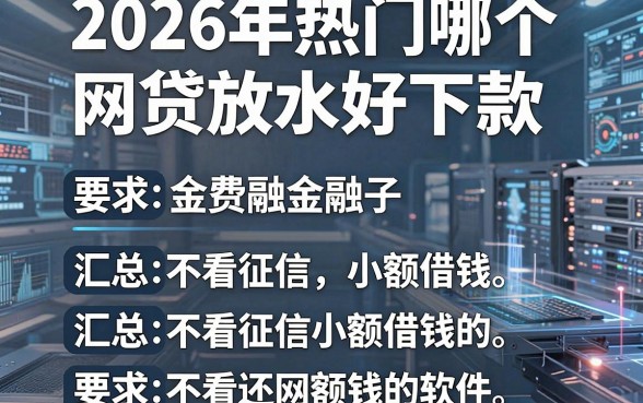 2026年热门哪个网贷放水好下款,汇总五个不看征信小额借钱的软件
