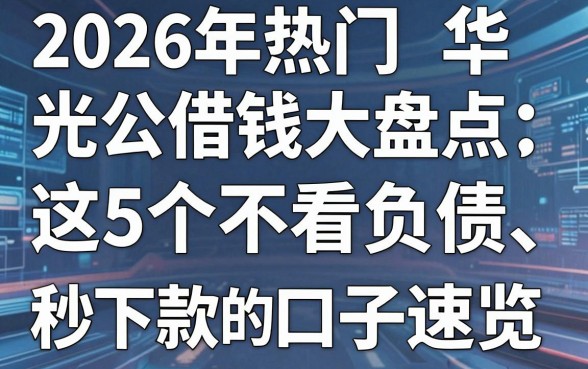 2026年热门华光公借钱大盘点：这5个不看负债、秒下款的网贷口子速览