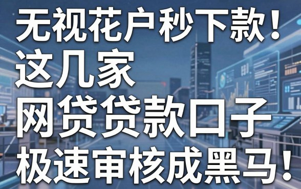 无视花户秒下款！这几家网贷贷款口子极速审核成黑马