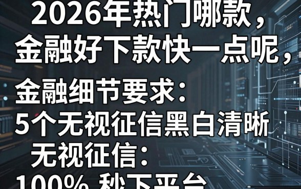 2026年热门哪款金融好下款快一点呢,归纳5个无视征信黑白100%秒下平台