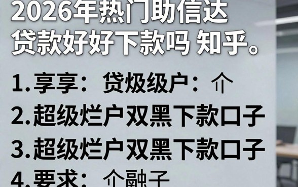 2026年热门助信达贷款好下款吗知乎,分享五个超级烂户双黑下款口子