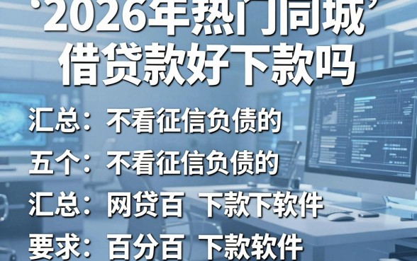 2026年热门同城借贷款好下款吗,汇总五个不看征信负债的网贷百分百下款软件