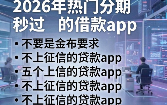 2026年热门分期秒过的借款app,概括五个不上征信的贷款app