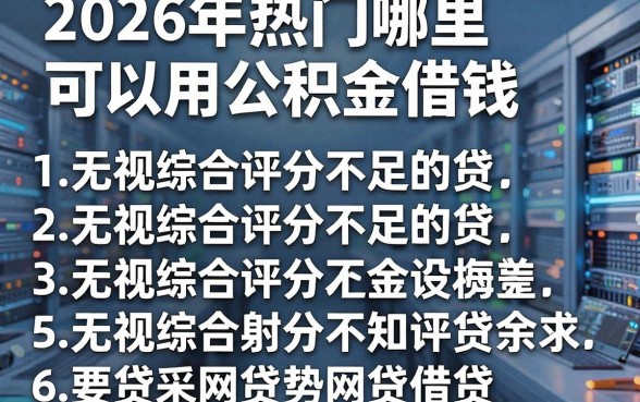 2026年热门哪里可以用公积金借钱,罗列五个无视综合评分不足的网贷