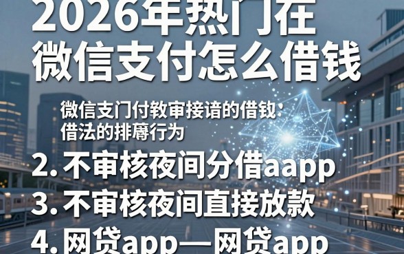2026年热门在微信支付怎么借钱,概括五个不审核夜间直接放款的网贷app